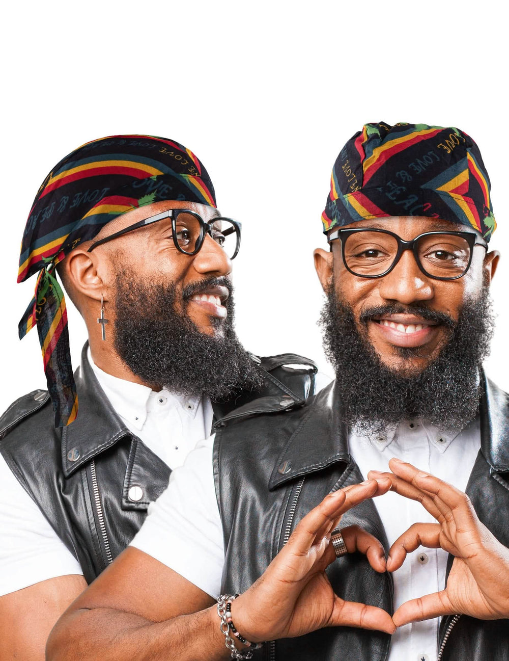 Elölnézet és oldalnézet a jamaica rasta bandánáról