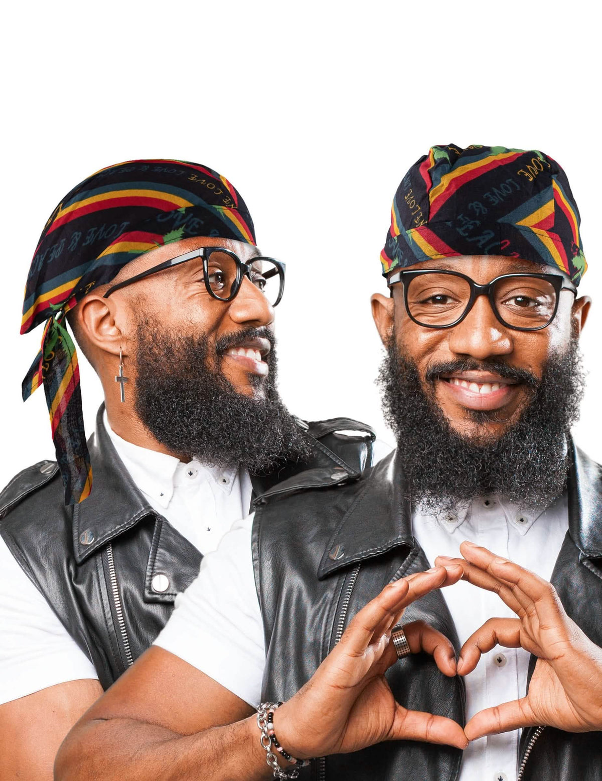 Elölnézet és oldalnézet a jamaica rasta bandánáról
