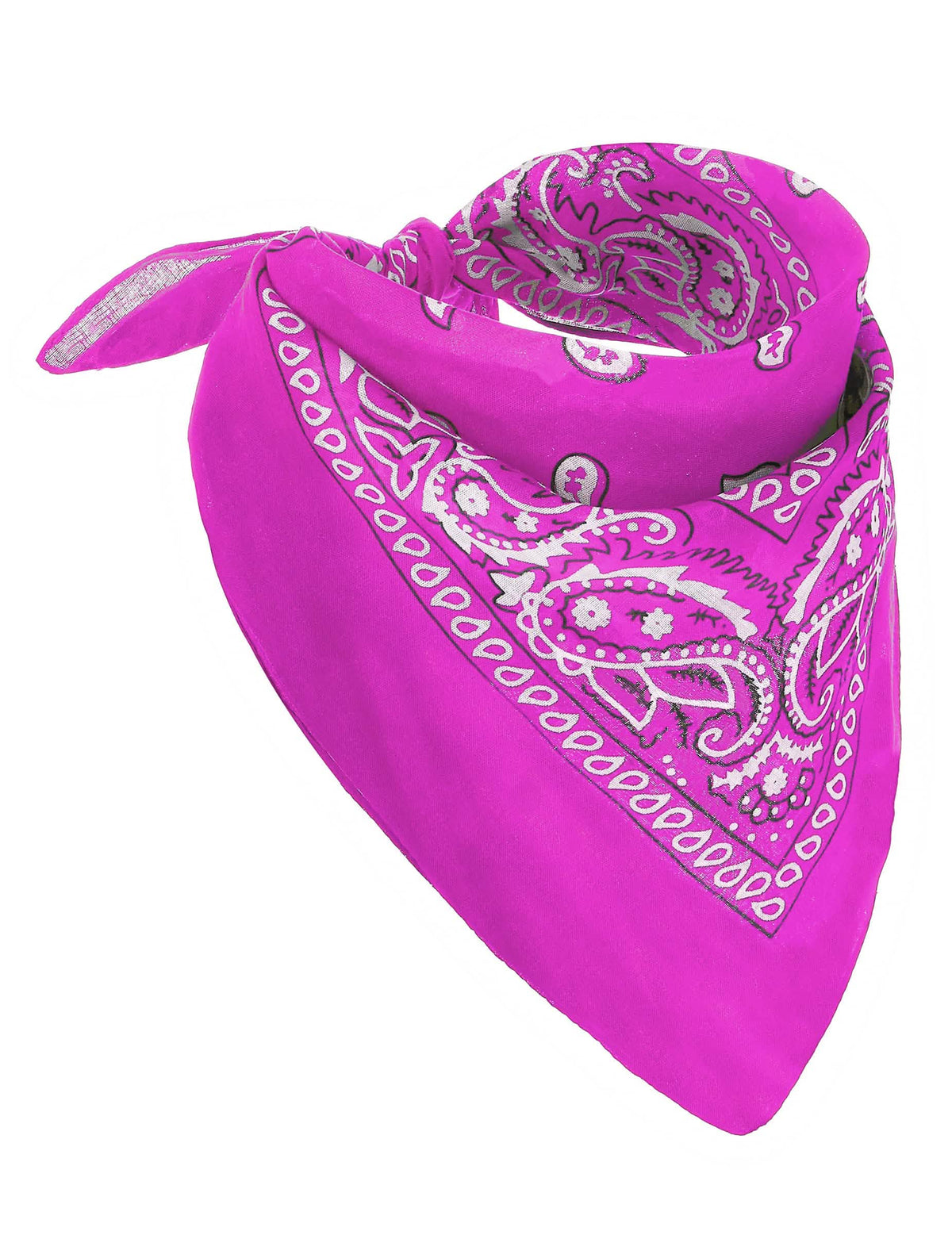 Rózsaszín neon bandana felnőttnek, fukszia paisley mintával