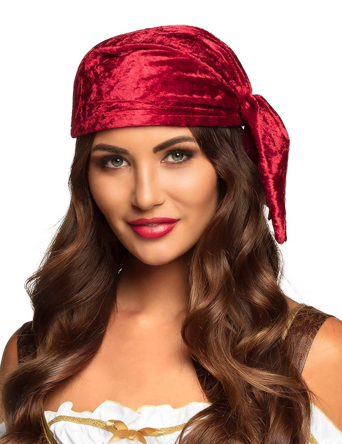 Felnőtt piros bársonyhatású bandana