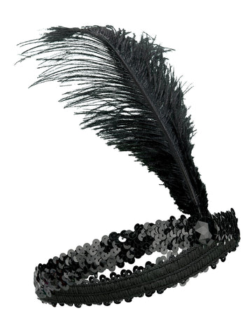 Charleston zászló flitterekkel és fekete tollmal