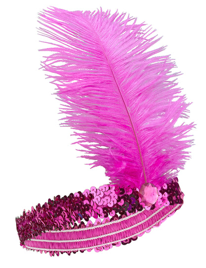 Charleston zászló flitterekkel és fuschia rózsaszínű tollokkal