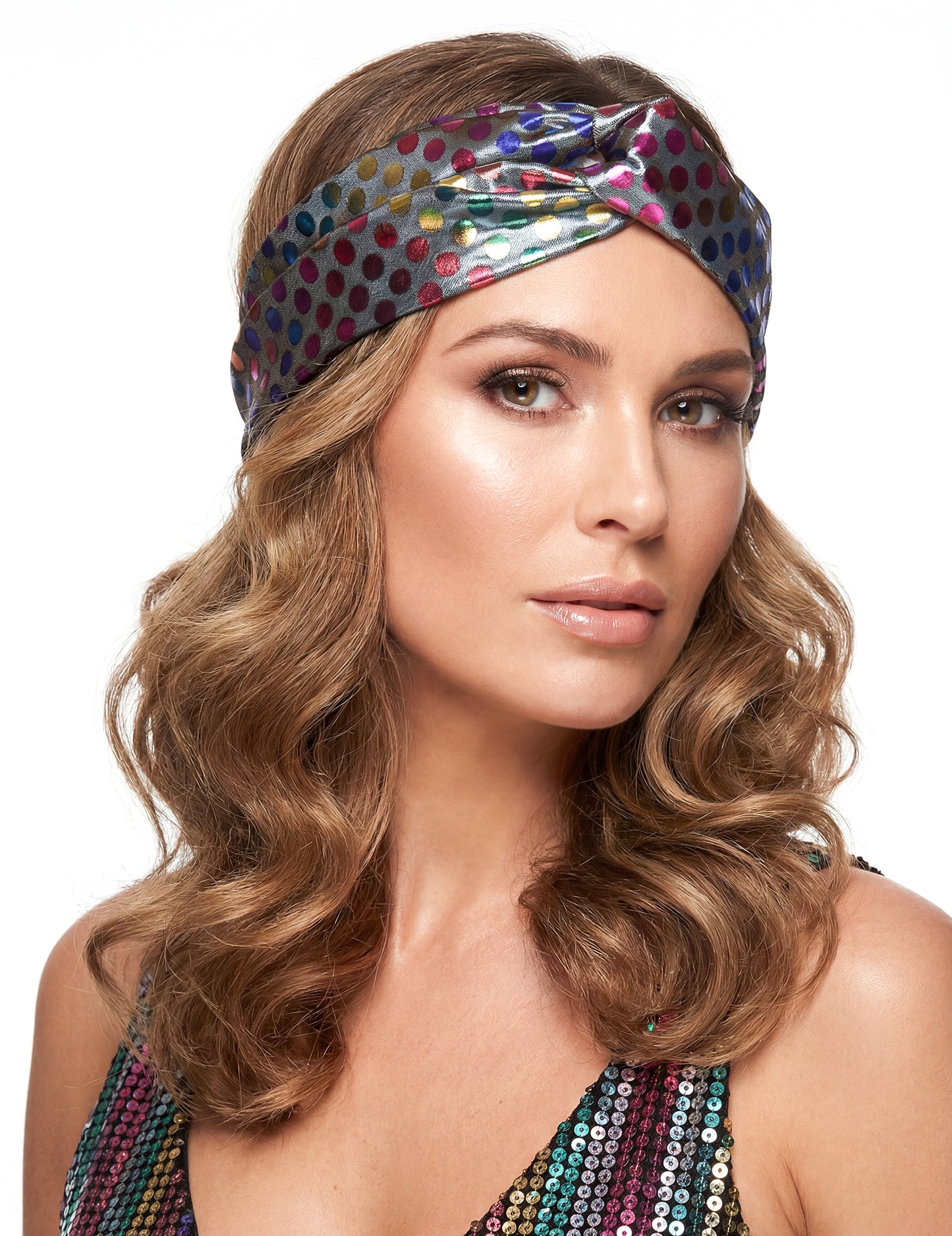 Luxus, többszínű diszkó fejpánt nőknek