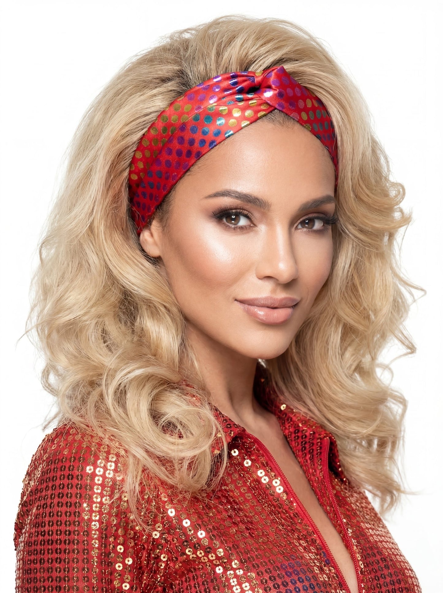 Bandeau disco pour femme rouge haut de gamme