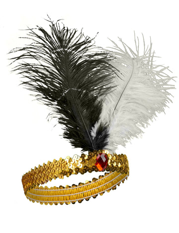 Felnőtt tollas Charleston fejpánt