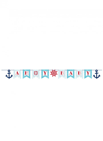 Karton transzparens ahoy baby petit bateau 188 x 14 cm tengeri téma