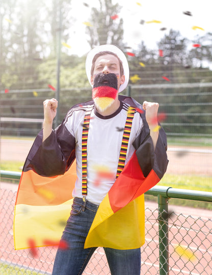 Barbe Allemagne pour adulte noir rouge jaune
