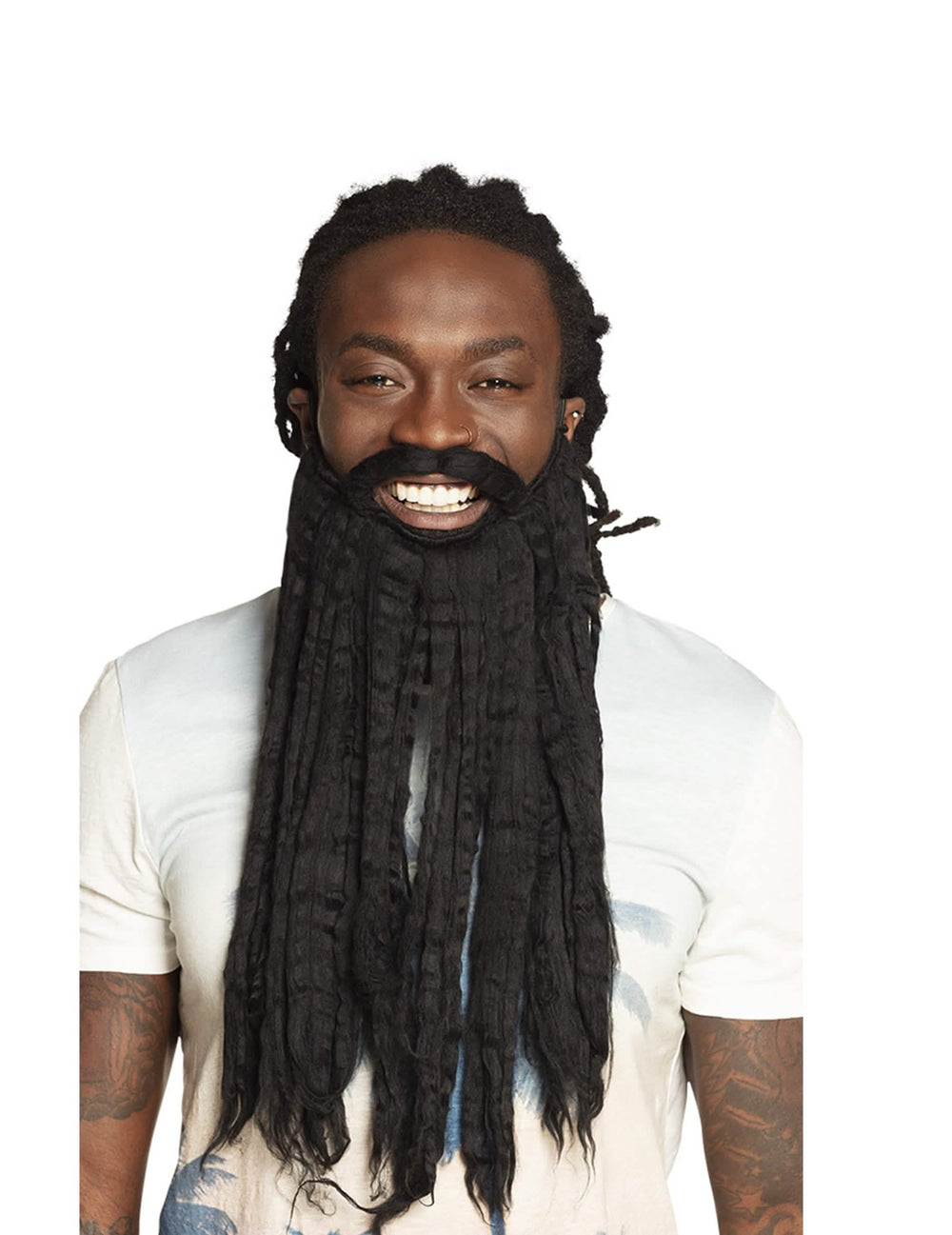 Felnőtt fekete rastafari szakáll hosszú rasztafonatokkal