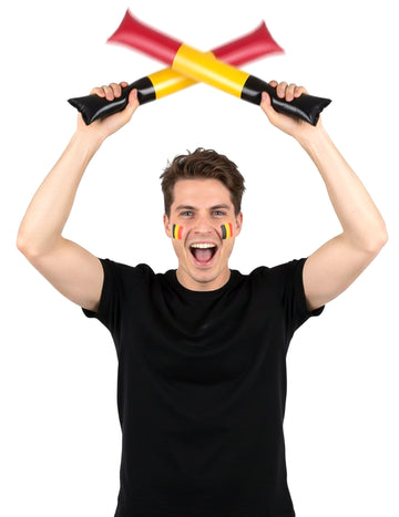 Felfújható tap-tap botok belga szurkolóknak, fekete, sárga, piros