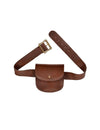 Besace en faux cuir pour adulte marron avec boucle dorée
