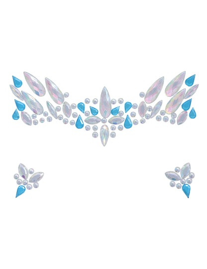 Vue d'ensemble du bijoux pour visage adhésifs cristaux pour femme