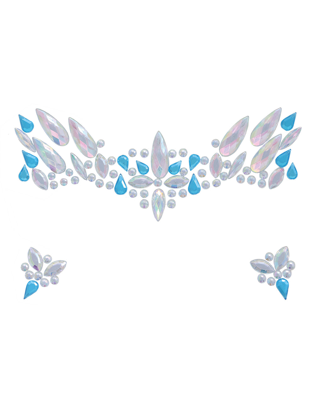 Vue d'ensemble du bijoux pour visage adhésifs cristaux pour femme