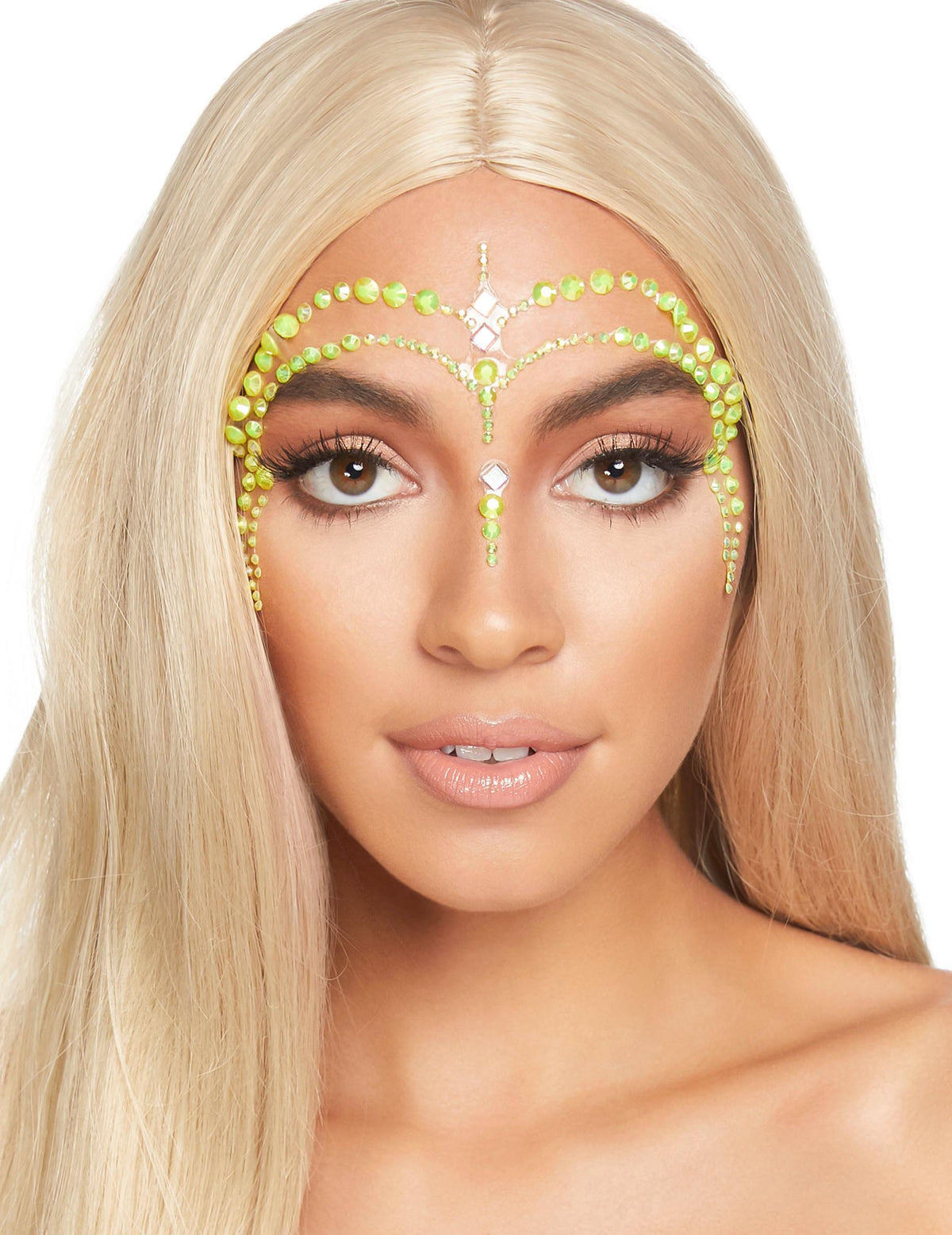 Bijoux pour visage adhésifs pour femme verts
