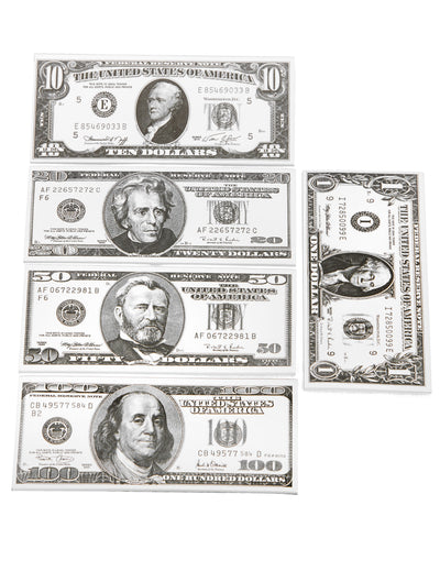 Billets dollars pour déguisement de différentes valeurs