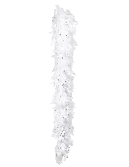Vue d'ensemble du boa blanc et argenté pour femme
