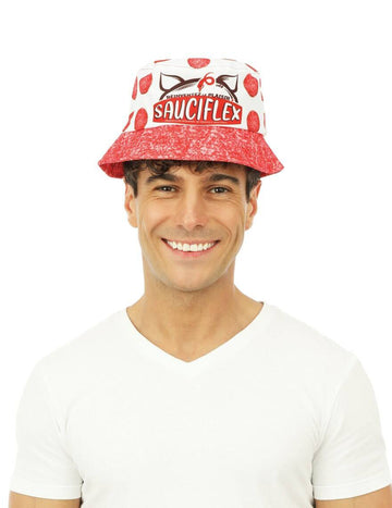 Fehér piros vödör kalap sauciflex apérero felnőtt
