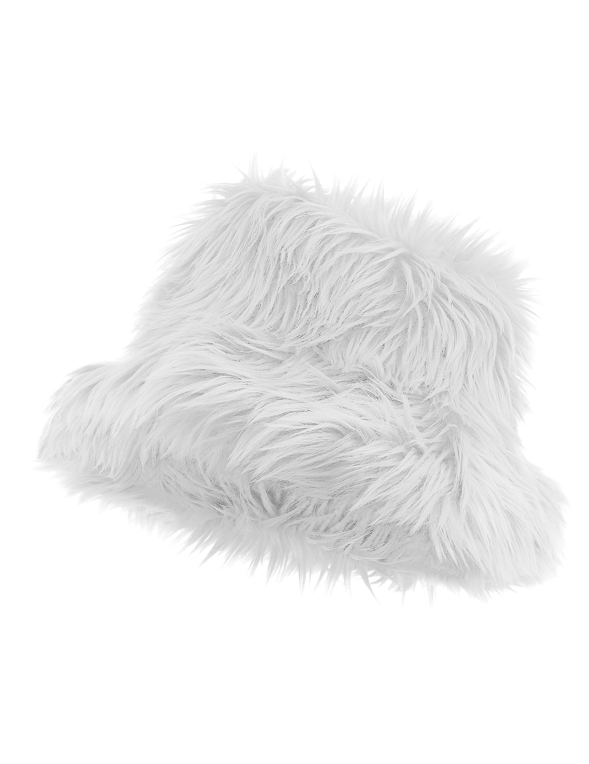 Vue de profil du bob en poils pour adulte blanc