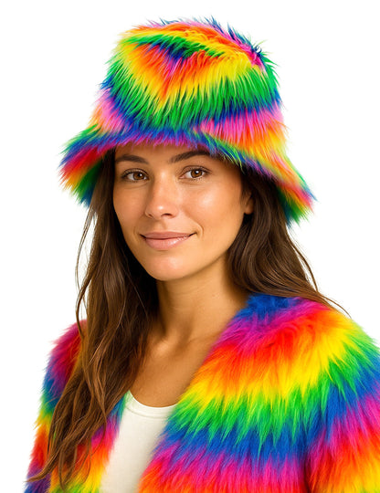 Többszínű szőrös bob sapka felnőtteknek 