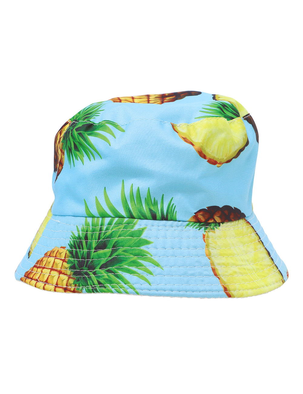 Vue de face du bob hawaïen imprimé ananas