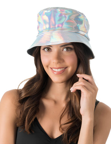 Ezüst színű, irizáló felnőtt partykalap 