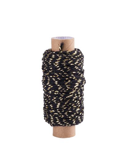 Bobine de cordelette baker twine pour fêtes noir et or