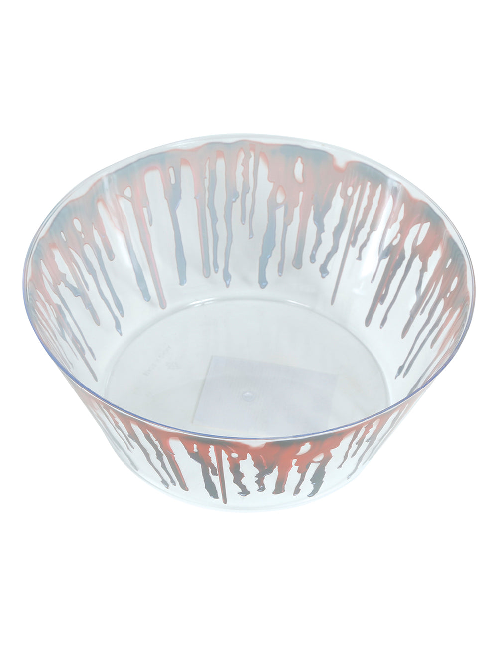 Vue de dessus du bol en plastique sanglant pour Halloween