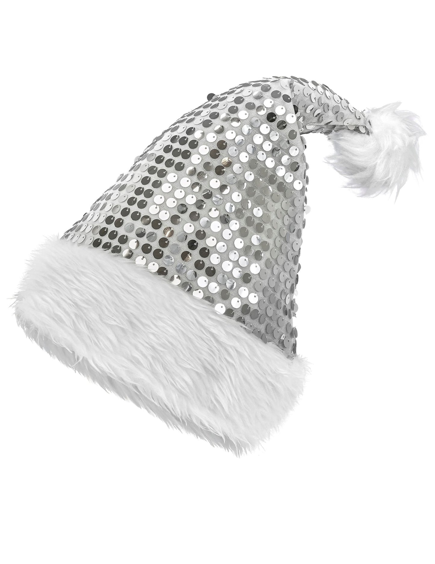 Ezüst flitteres karácsonyi kalap felnőtteknek