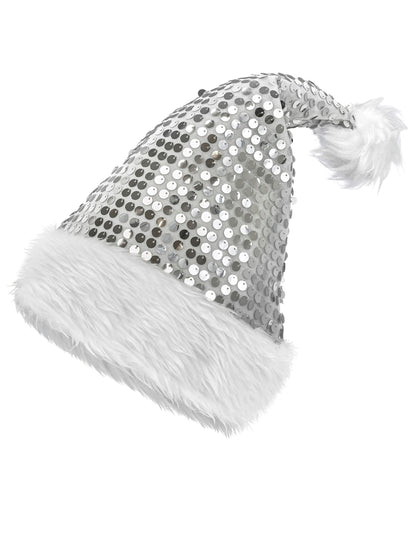 Ezüst flitteres karácsonyi kalap felnőtteknek