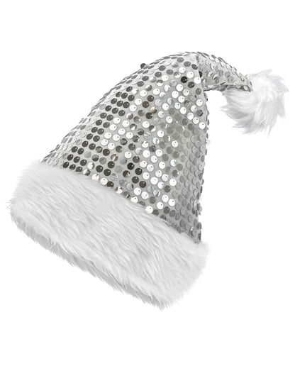 Ezüst flitteres karácsonyi kalap felnőtteknek
