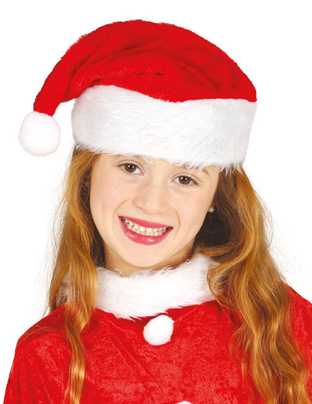 Bonnet de Père Noël pour enfant rouge et blanc