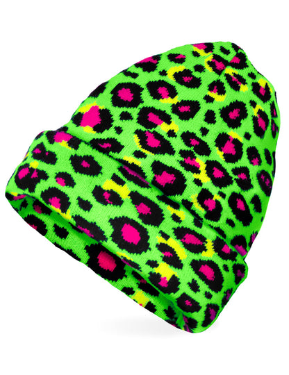 Felnőtt fluoreszkáló zöld leopárd sapka 