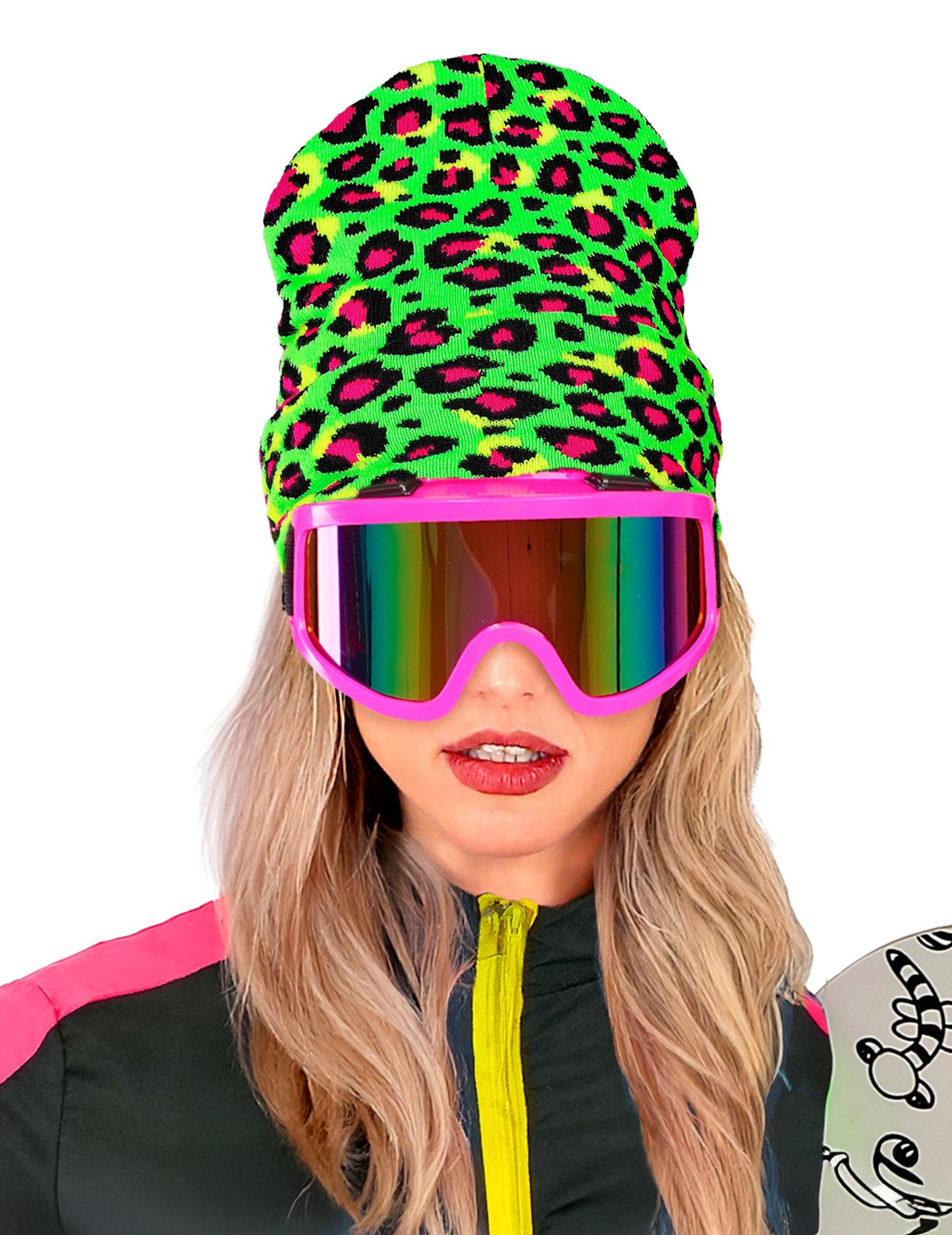 Felnőtt fluoreszkáló zöld leopárd sapka 