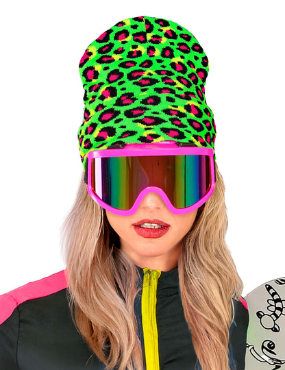 Felnőtt fluoreszkáló zöld leopárd sapka 