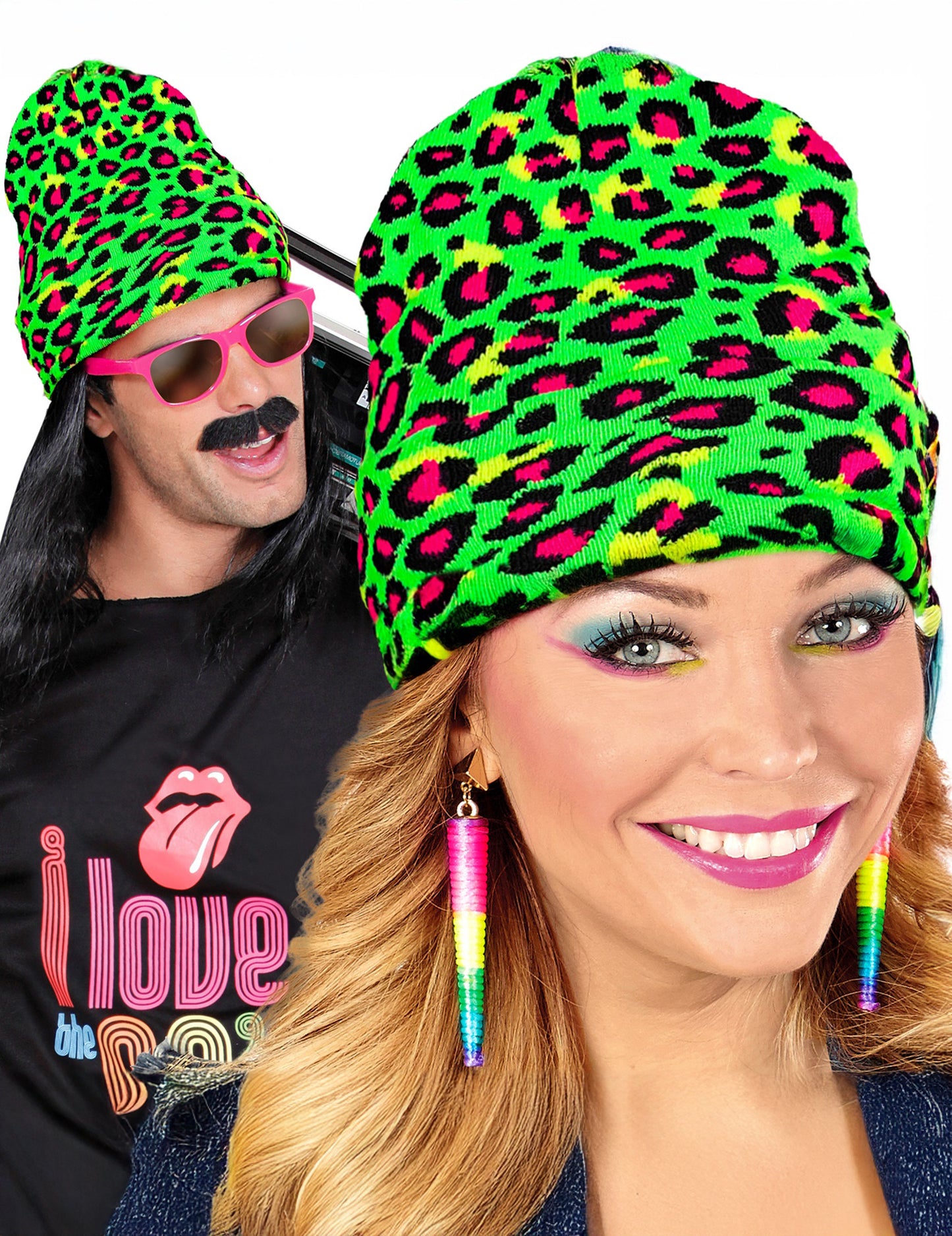 Felnőtt fluoreszkáló zöld leopárd sapka 