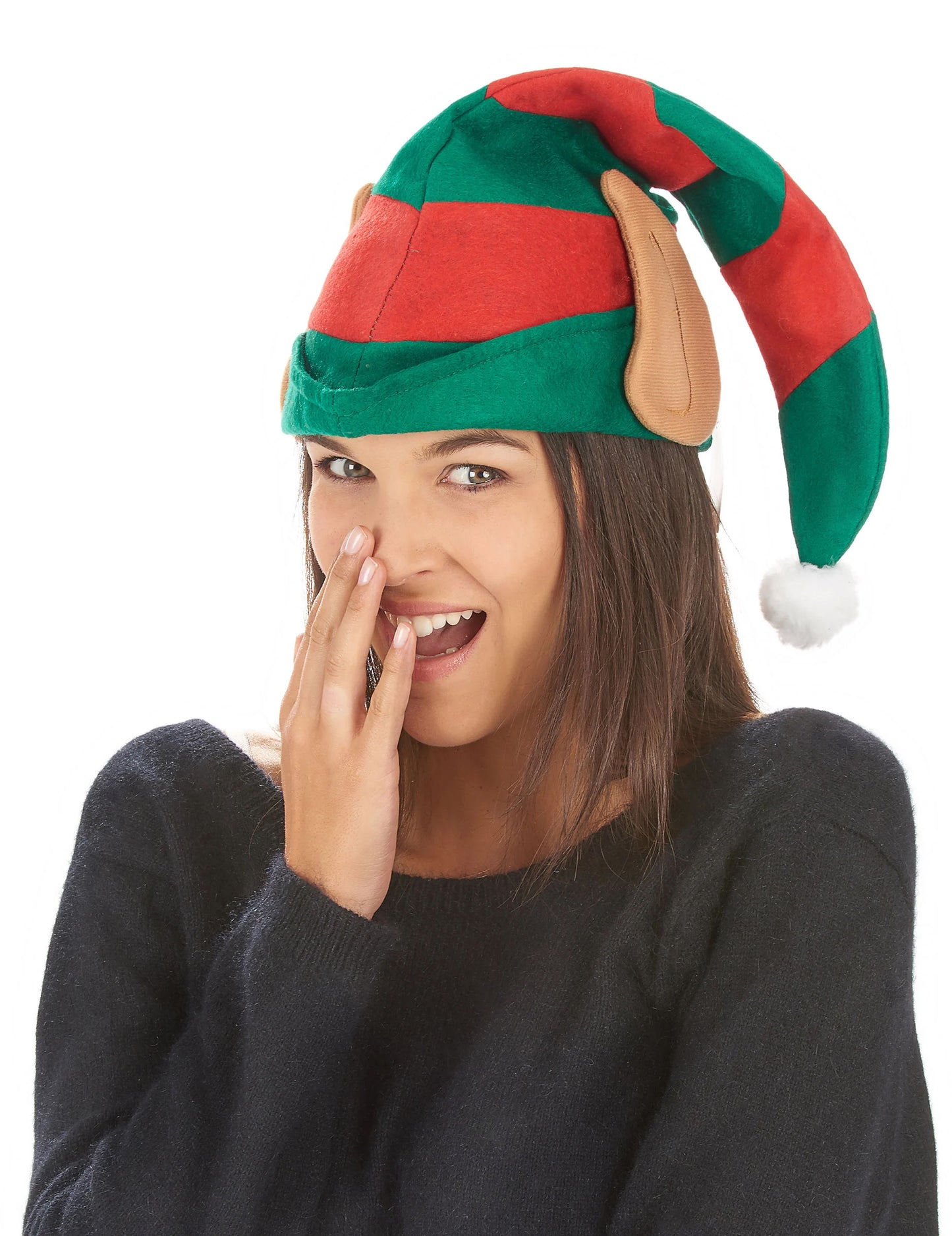 Mikulás Lutin motorháztető felnőtt fülekkel csíkos