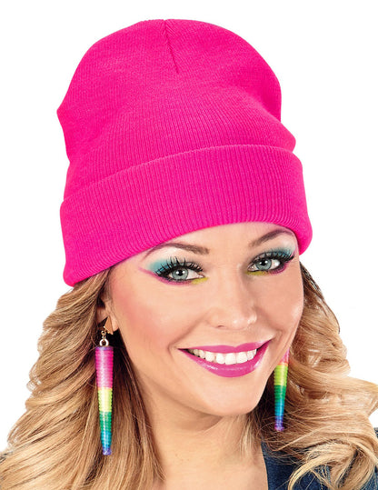 Bonnet rose fluo pour adulte rose fluo