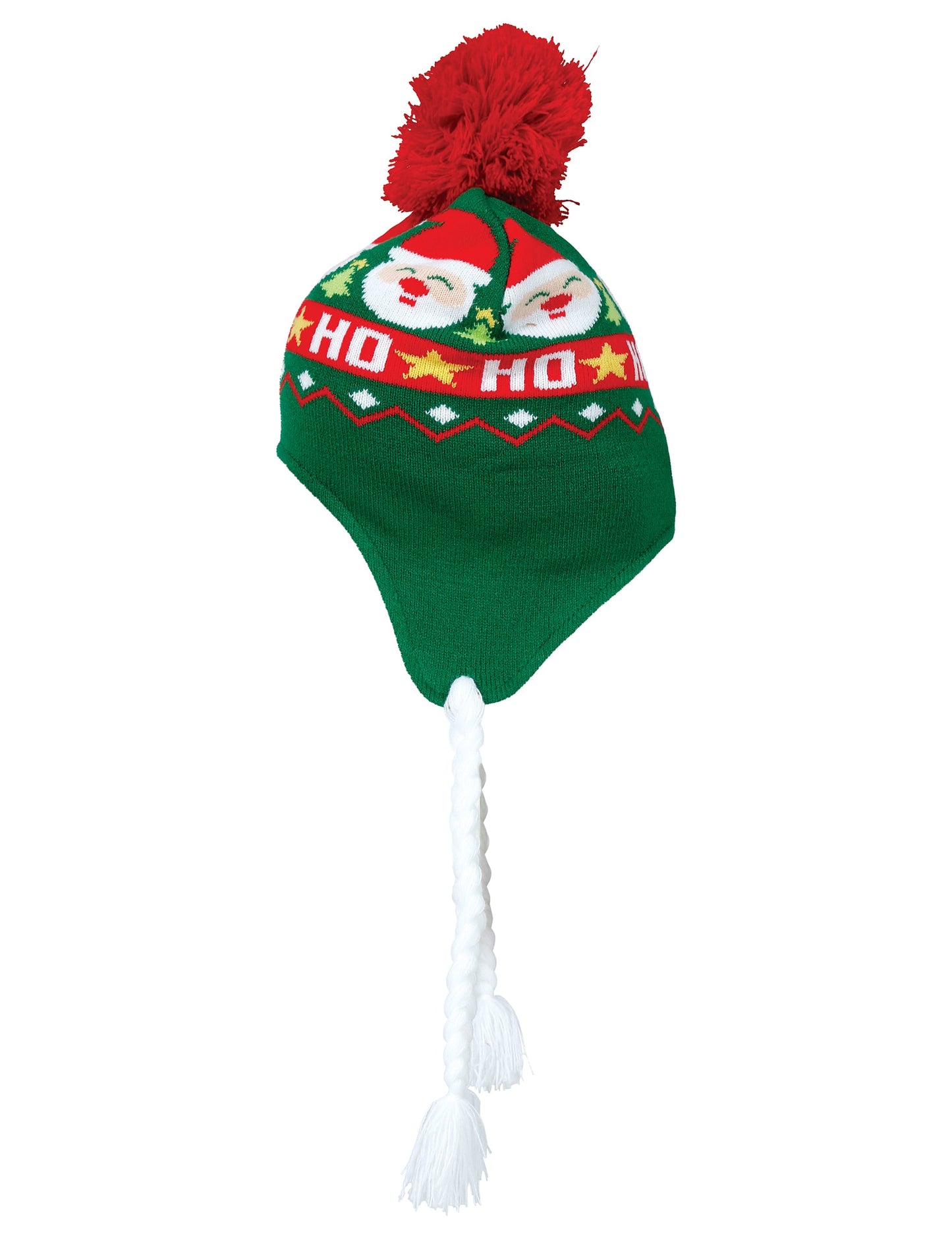 Vue de profil du bonnet à pompon Noël