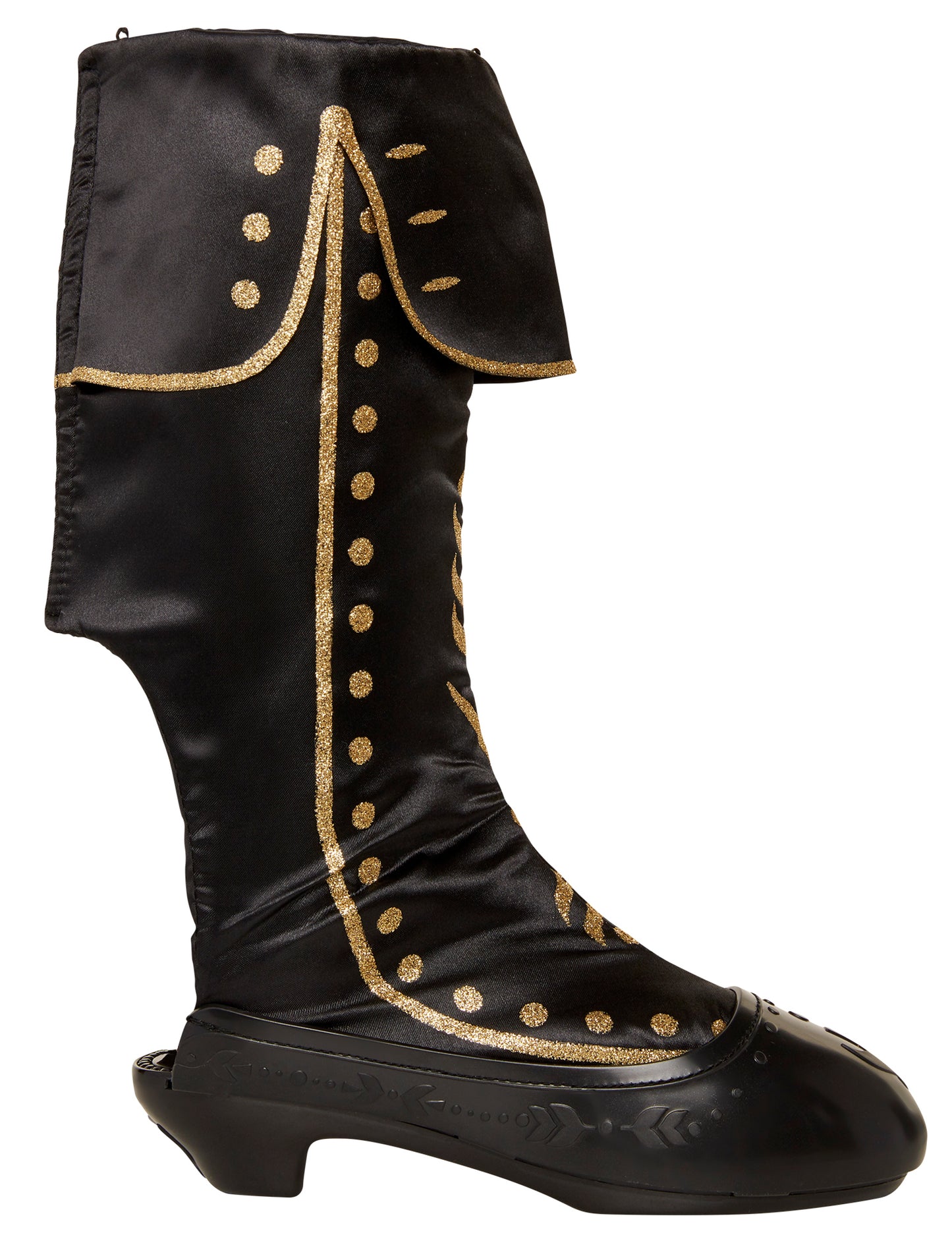 Détail des motifs dorés à paillettes des bottes luxes Anna La Reine des neiges 2