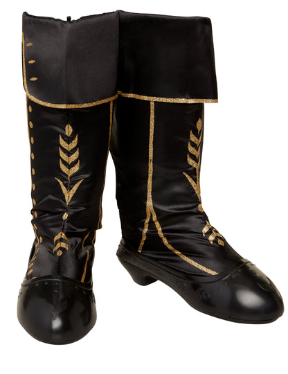 Bottes luxes Anna La Reine des neiges 2 pour fille noires et dorées à paillettes