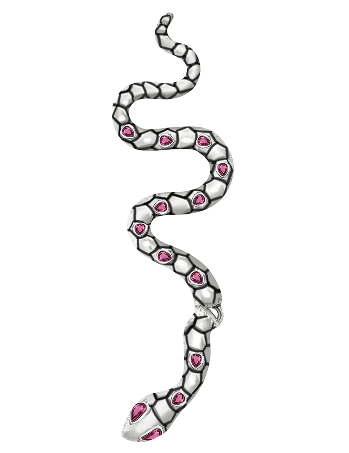 Vue de face de la boucle d'oreille serpent