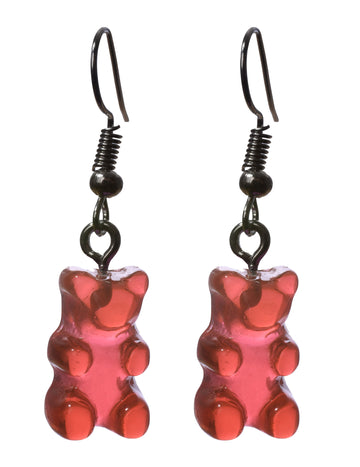 Rózsaszín gumimaci fülbevaló 