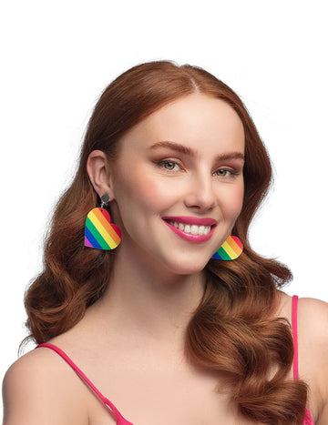 Szivárvány szív fülbevalók