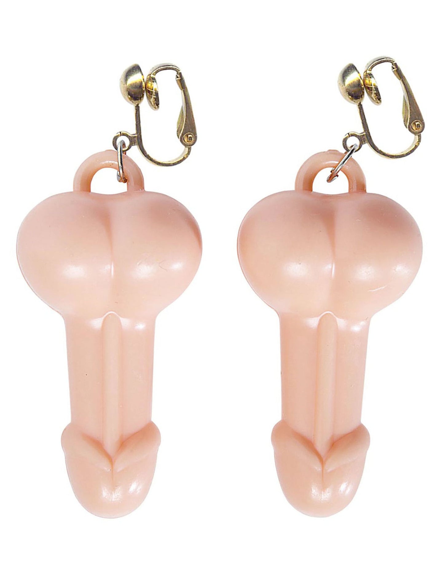 Boucles d'oreilles coquine pour adulte rose chair en forme de zizi