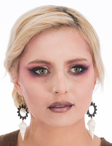 Holló koponya fülbevalók