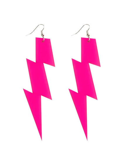 Boucles d'oreilles éclair pour adulte rose fluo