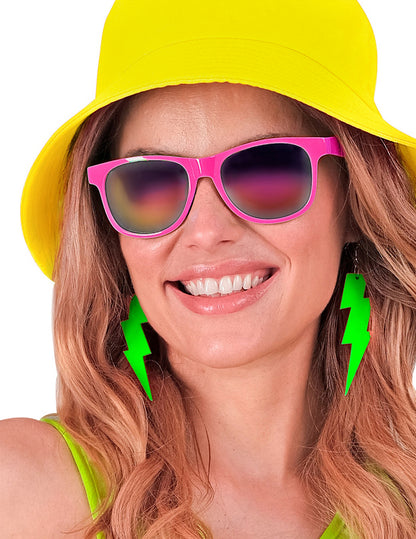 Fluo zöld villám fülbevalók