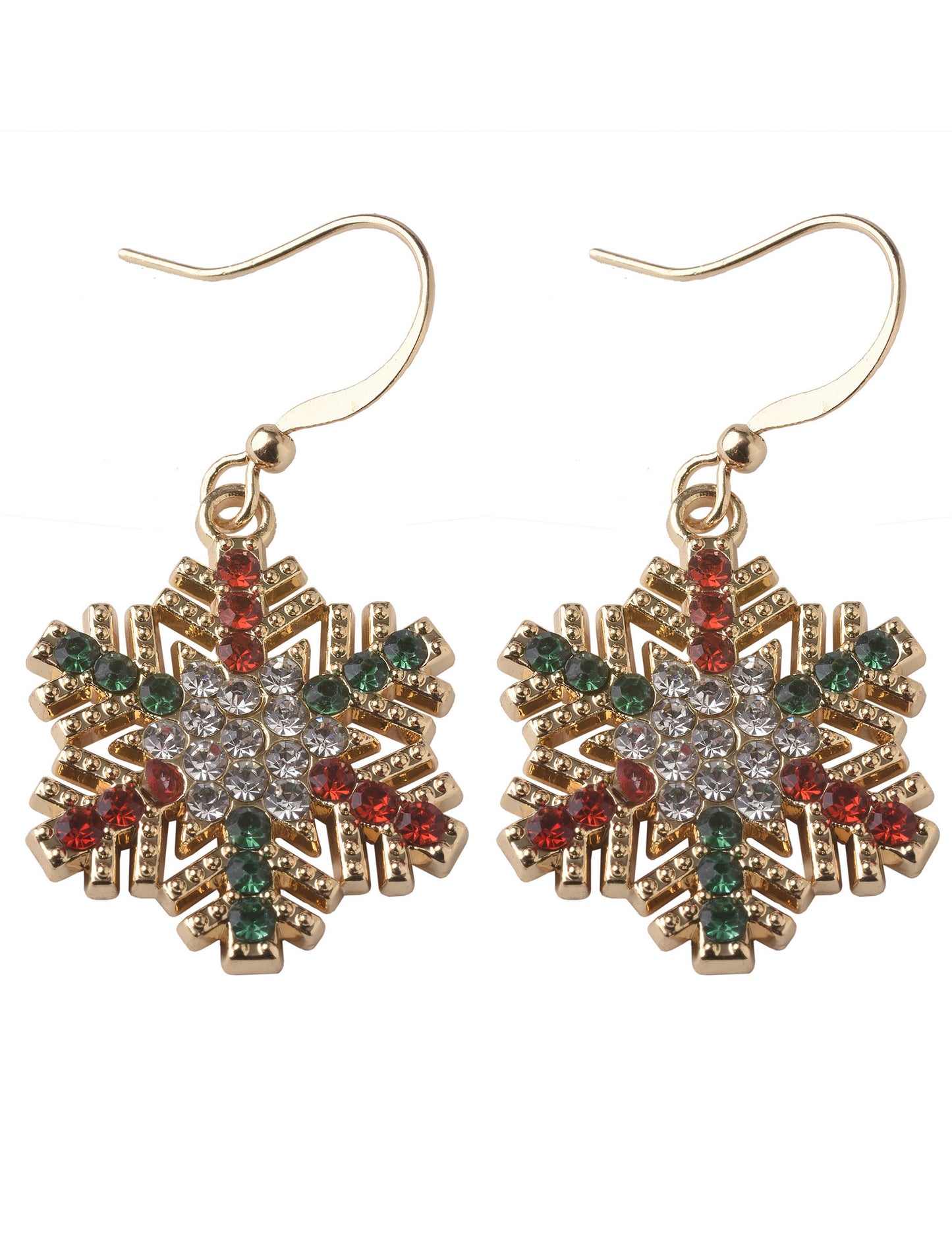 Strasszos karácsonyi hópehely fülbevalók 