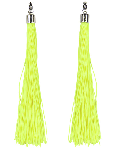 Boucles d'oreilles franges pour adulte jaunes fluo