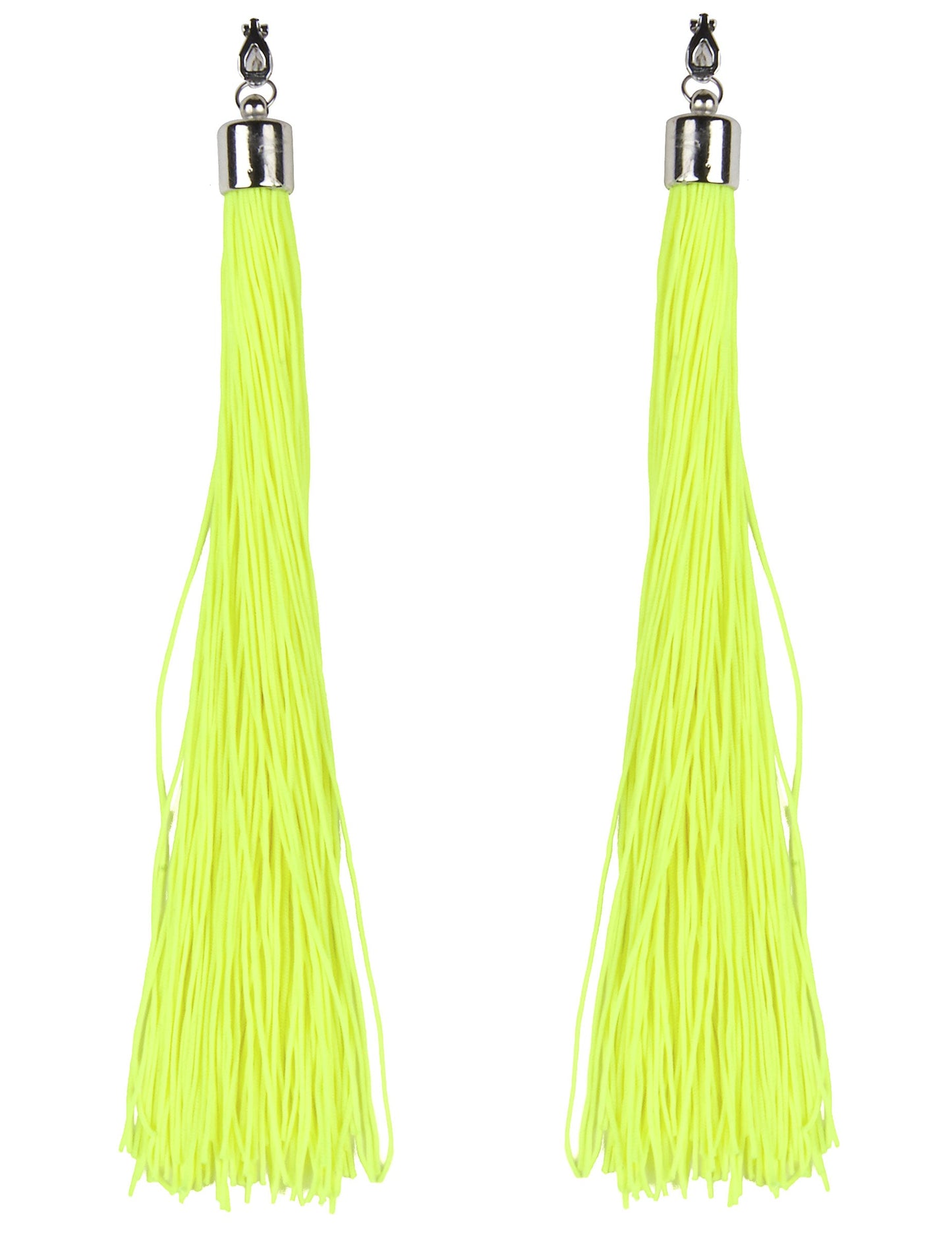 Boucles d'oreilles franges pour adulte jaunes fluo