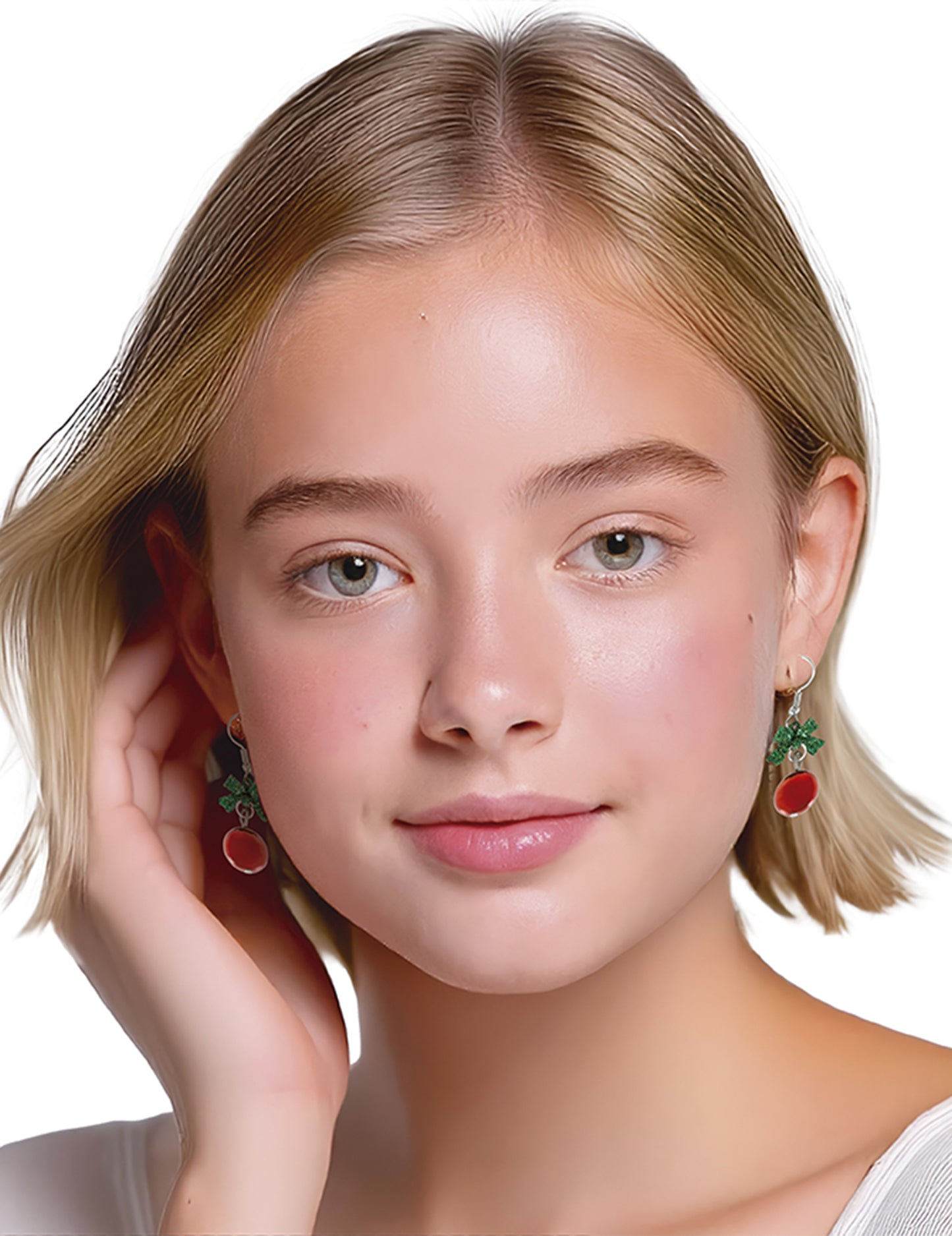 Karácsonyi gömb alakú fém fülbevalók